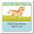 Tiger - Square Personalized Baby Shower Sticker Labels thumbnail