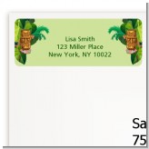 Luau Tiki - Birthday Party Return Address Labels