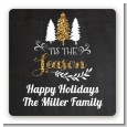 Tis The Season - Square Personalized Christmas Sticker Labels thumbnail