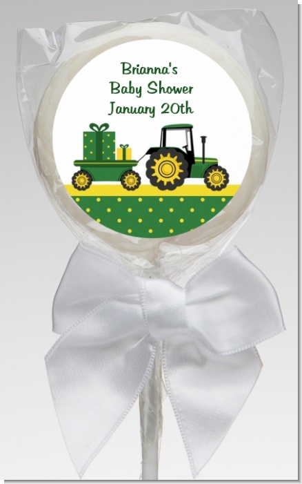 Tractor Truck - Personalized Baby Shower Lollipop Favors