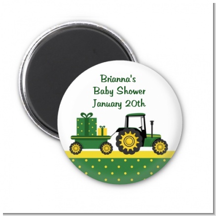 Tractor Truck - Personalized Baby Shower Magnet Favors