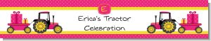 Tractor Truck Pink - Personalized Baby Shower Banners