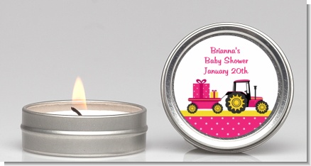 Tractor Truck Pink - Baby Shower Candle Favors