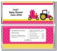 Tractor Truck Pink - Personalized Baby Shower Candy Bar Wrappers thumbnail