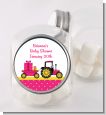 Tractor Truck Pink - Personalized Baby Shower Candy Jar thumbnail