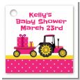 Tractor Truck Pink - Personalized Baby Shower Card Stock Favor Tags thumbnail