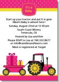 Tractor Truck Pink - Baby Shower Invitations