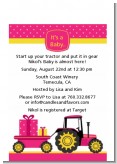 Tractor Truck Pink - Baby Shower Petite Invitations