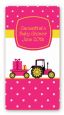 Tractor Truck Pink - Custom Rectangle Baby Shower Sticker/Labels thumbnail