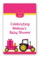 Tractor Truck Pink - Custom Large Rectangle Baby Shower Sticker/Labels thumbnail