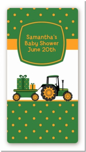 Tractor Truck - Custom Rectangle Baby Shower Sticker/Labels