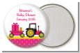Tractor Truck Pink - Personalized Baby Shower Pocket Mirror Favors thumbnail