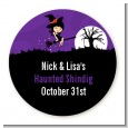 Trendy Witch - Round Personalized Halloween Sticker Labels thumbnail