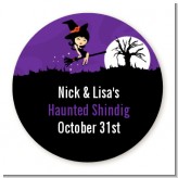 Trendy Witch - Round Personalized Halloween Sticker Labels