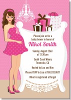 Modern Mommy Crib It's A Girl - Baby Shower Invitations