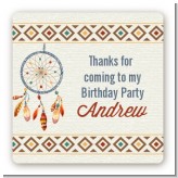 Dream Catcher - Square Personalized Birthday Party Sticker Labels