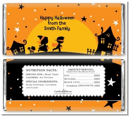 Trick or Treat - Personalized Halloween Candy Bar Wrappers