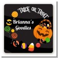 Trick or Treat Candy - Square Personalized Halloween Sticker Labels thumbnail
