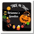 Trick or Treat Candy - Square Personalized Halloween Sticker Labels thumbnail