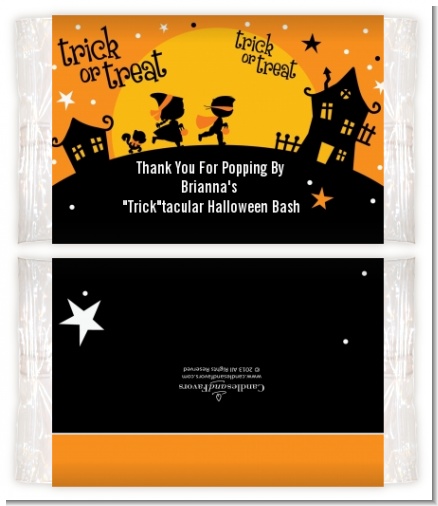 Trick or Treat - Personalized Popcorn Wrapper Halloween Favors