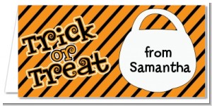 Trick or Treat Stripes - Personalized Halloween Place Cards