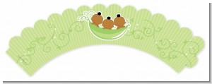 Triplets Three Peas in a Pod African American - Baby Shower Cupcake Wrappers