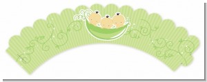 Triplets Three Peas in a Pod Asian - Baby Shower Cupcake Wrappers