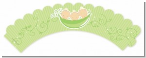 Triplets Three Peas in a Pod Caucasian - Baby Shower Cupcake Wrappers