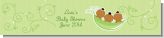 Triplets Three Peas in a Pod African American - Personalized Baby Shower Banners