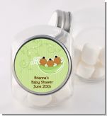 Triplets Three Peas in a Pod African American - Personalized Baby Shower Candy Jar