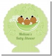 Triplets Three Peas in a Pod African American - Personalized Baby Shower Centerpiece Stand thumbnail