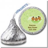 Triplets Three Peas in a Pod African American - Hershey Kiss Baby Shower Sticker Labels