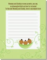 Triplets Three Peas in a Pod African American - Baby Shower Notes of Advice