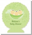 Triplets Three Peas in a Pod Asian - Personalized Baby Shower Centerpiece Stand thumbnail