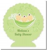 Triplets Three Peas in a Pod Asian - Personalized Baby Shower Centerpiece Stand