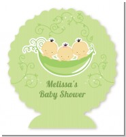 Triplets Three Peas in a Pod Asian - Personalized Baby Shower Centerpiece Stand