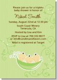 Triplets Three Peas in a Pod Asian - Baby Shower Invitations