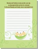 Triplets Three Peas in a Pod Asian - Baby Shower Notes of Advice