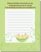 Triplets Three Peas in a Pod Asian - Baby Shower Notes of Advice