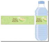 Triplets Three Peas in a Pod Asian - Personalized Baby Shower Water Bottle Labels