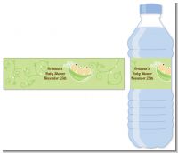 Triplets Three Peas in a Pod Asian - Personalized Baby Shower Water Bottle Labels