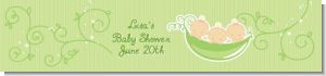 Triplets Three Peas in a Pod Caucasian - Personalized Baby Shower Banners
