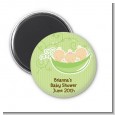 Triplets Three Peas in a Pod Caucasian - Personalized Baby Shower Magnet Favors thumbnail