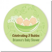Triplets Three Peas in a Pod Caucasian - Personalized Baby Shower Table Confetti