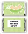 Triplets Three Peas in a Pod Caucasian Two Girls One Boy - Personalized Baby Shower Mini Candy Bar Wrappers thumbnail