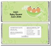 Triplets Three Peas in a Pod Hispanic - Personalized Baby Shower Candy Bar Wrappers