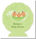 Triplets Three Peas in a Pod Hispanic - Personalized Baby Shower Centerpiece Stand
