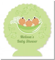 Triplets Three Peas in a Pod Hispanic - Personalized Baby Shower Centerpiece Stand