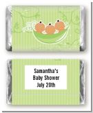 Triplets Three Peas in a Pod Hispanic Three Girls - Personalized Baby Shower Mini Candy Bar Wrappers