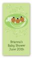 Triplets Three Peas in a Pod African American - Custom Rectangle Baby Shower Sticker/Labels thumbnail